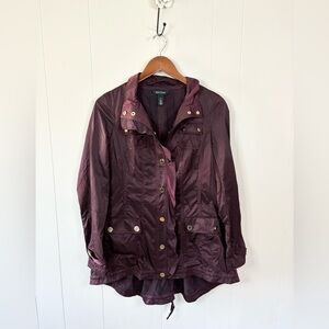 White House Black Market purple gold button jacket size 6